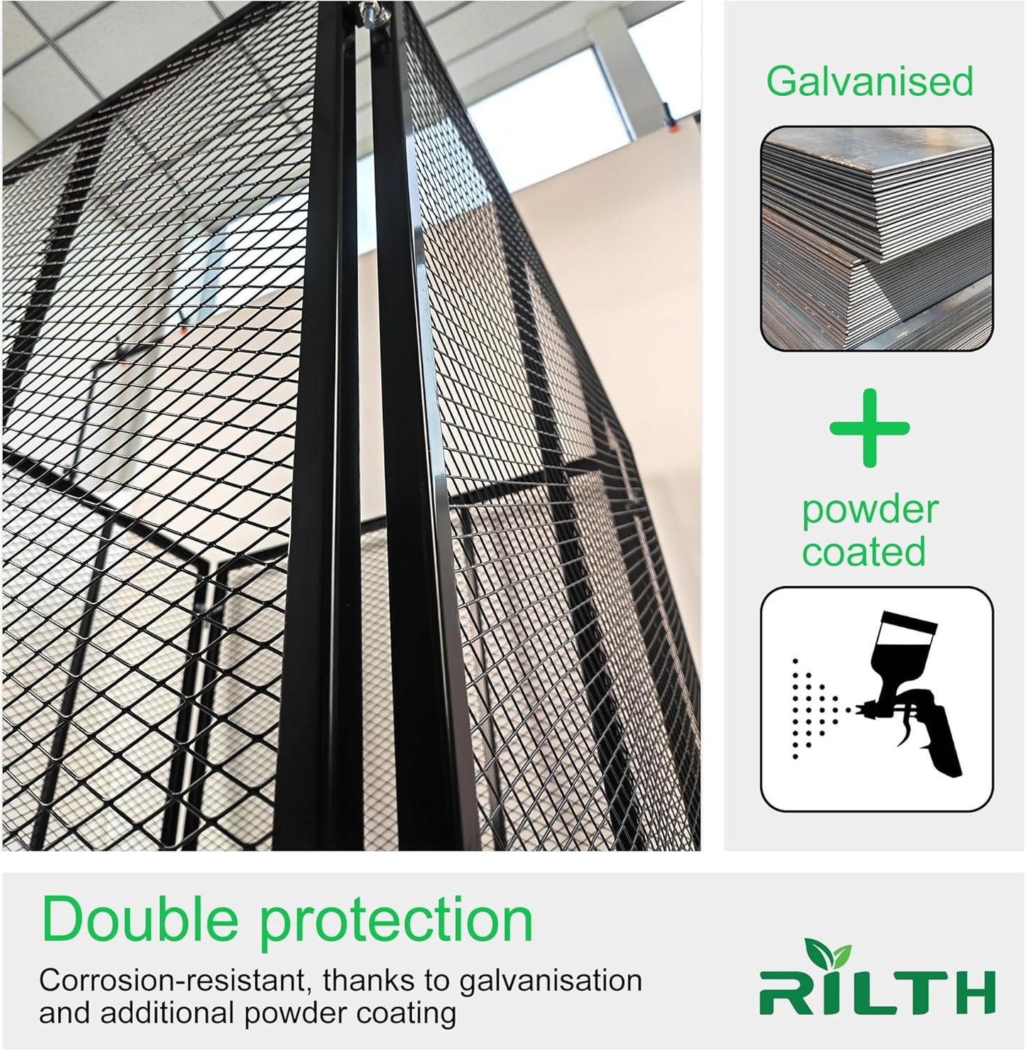 Large Compost Bin Outdoor - 158 Gallon Metal Wire Mesh Compost Bins with Rust-Proof Coating, Easy to Assemble Square Garden Compost Bin for Yard Waste, Leaves & Kitchen Scraps, 35x35x30 Inches