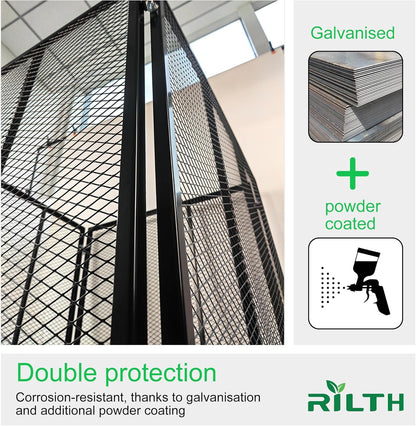 Large Compost Bin Outdoor - 158 Gallon Metal Wire Mesh Compost Bins with Rust-Proof Coating, Easy to Assemble Square Garden Compost Bin for Yard Waste, Leaves & Kitchen Scraps, 35x35x30 Inches