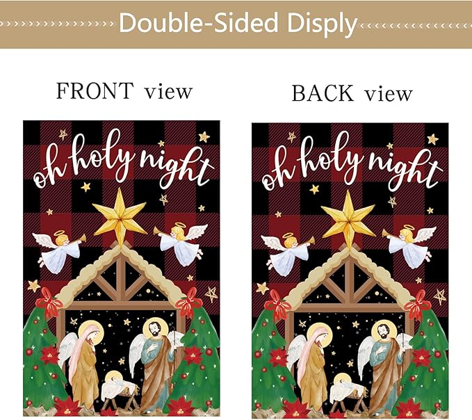 Seasonal Garden Flag Set of 12 Double Sided 12 x 18 Inch Yard Flag, Small Garden Flags for Outside, Christmas Flag, Halloween, Fall Winter Outdoor Flag, Holiday Garden Decorations for All Seasons