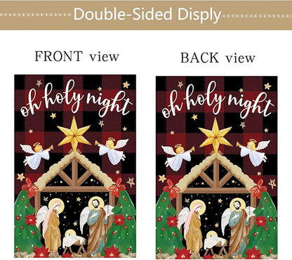 Seasonal Garden Flag Set of 12 Double Sided 12 x 18 Inch Yard Flag, Small Garden Flags for Outside, Christmas Flag, Halloween, Fall Winter Outdoor Flag, Holiday Garden Decorations for All Seasons