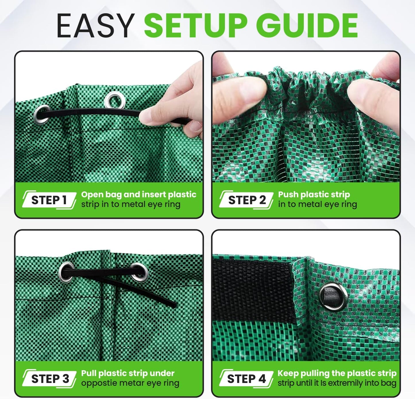 Gardenpal 3 Pack 132 Gallon Reusable Yard Waste Bag, Heavy Duty, Upright Lawn Bags with 4 Reinforced Handles (132 Gallon/3 Pack)