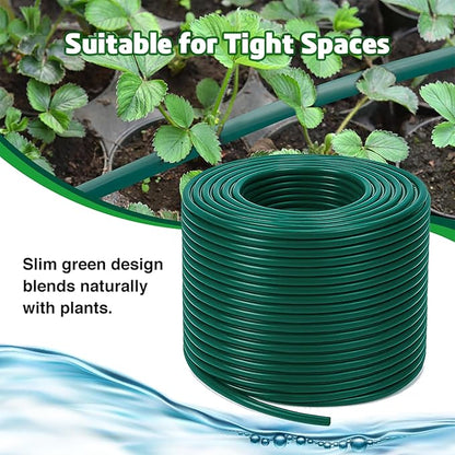 Bonviee 400ft 1/4 inch Drip Irrigation Tubing, Drip Irrigation Hose, Garden Watering Tube Line for Garden Watering System-Green
