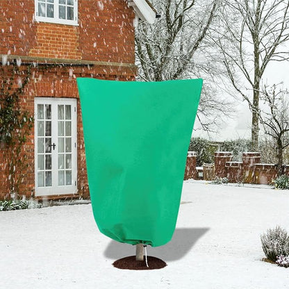 8 Pack Plant Covers Freeze Protection, 31.5"x47.2" Frost Blankets with Zipper Drawstring, Winter Cold Weather Plant Protection Jacket for Outdoor Plants Potted Shrubs Trees from Freeze Animals, Green