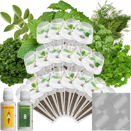 LYKOCLEAN Herb Seed Pods for Ahopegarden, iDOO MUFGA Hydroponics Growing System Indoor Gardening, 400+ Seeds, Basil, Cilantro, Dill, Parsley, Mint, Shiso, Liquorice(18-Pods)