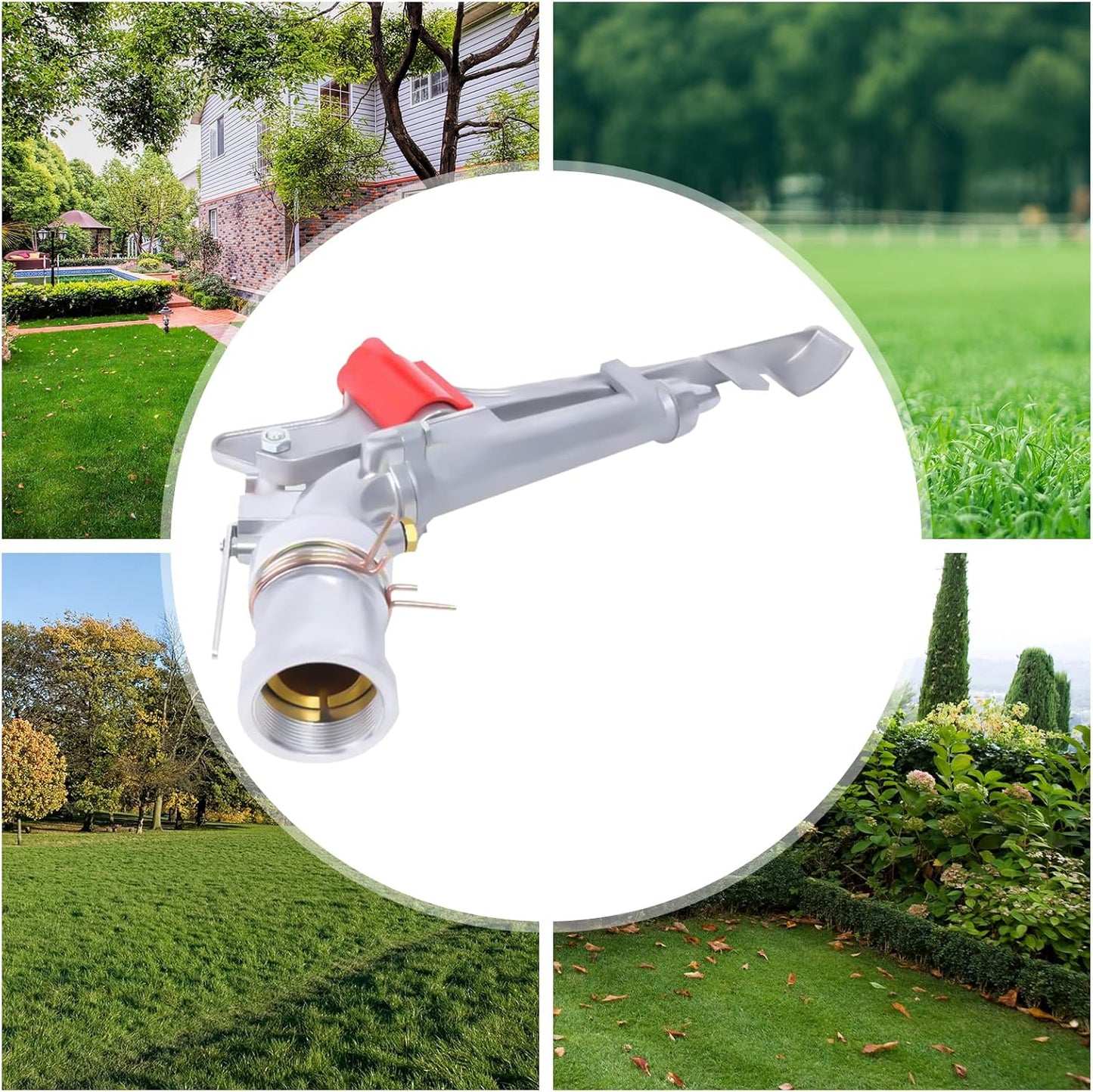 YIYIBYUS 2 Inch Irrigation Spray Gun, 65-80M Large Impact Area 360 Adjustable Water Sprinkler for Large-Scale Agricultural Irrigation