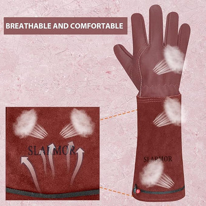 Long Gardening-Gloves Women/Men-Thorn proof Rose Pruning Heavy Duty Gauntlet-M