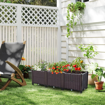 Raised Garden Bed, Planters for Outdoor Plants Raised Beds for Gardening, Plastic Planter Raised Beds for Planting Outdoor Plant Vegetables, Flowers, Fruits and Plants, 47.2"(L) x 15.7"(W) x 14.5"(H)