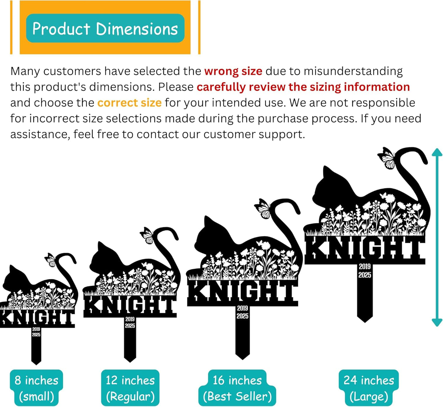 Pet Cemetery Cat Grave Marker – Personalized Outdoor Cat Headstone, Custom Name & Lifespan Dates Pet Grave Markers, Available in Multiple Styles and Colors