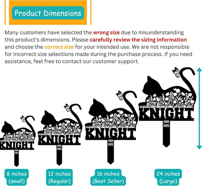 Pet Cemetery Cat Grave Marker – Personalized Outdoor Cat Headstone, Custom Name & Lifespan Dates Pet Grave Markers, Available in Multiple Styles and Colors