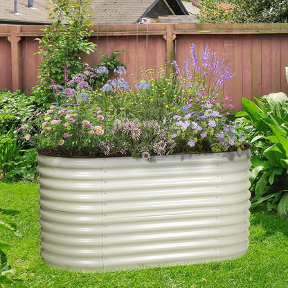 BPS 2-in-1 Metal Raised Garden Bed, 5.3x2.7 FT Galvanized Planter Raised Beds for Vegetables, Flowers 31'' Extra Tall