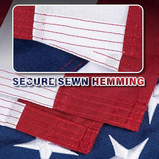 American Flag 2x3 FT TearProof Series, Heavy Duty Tough Spun Polyester USA Flags High Wind for Outside Outdoor with Durable Embroidered Stars Sewn Stripes Brass Grommets