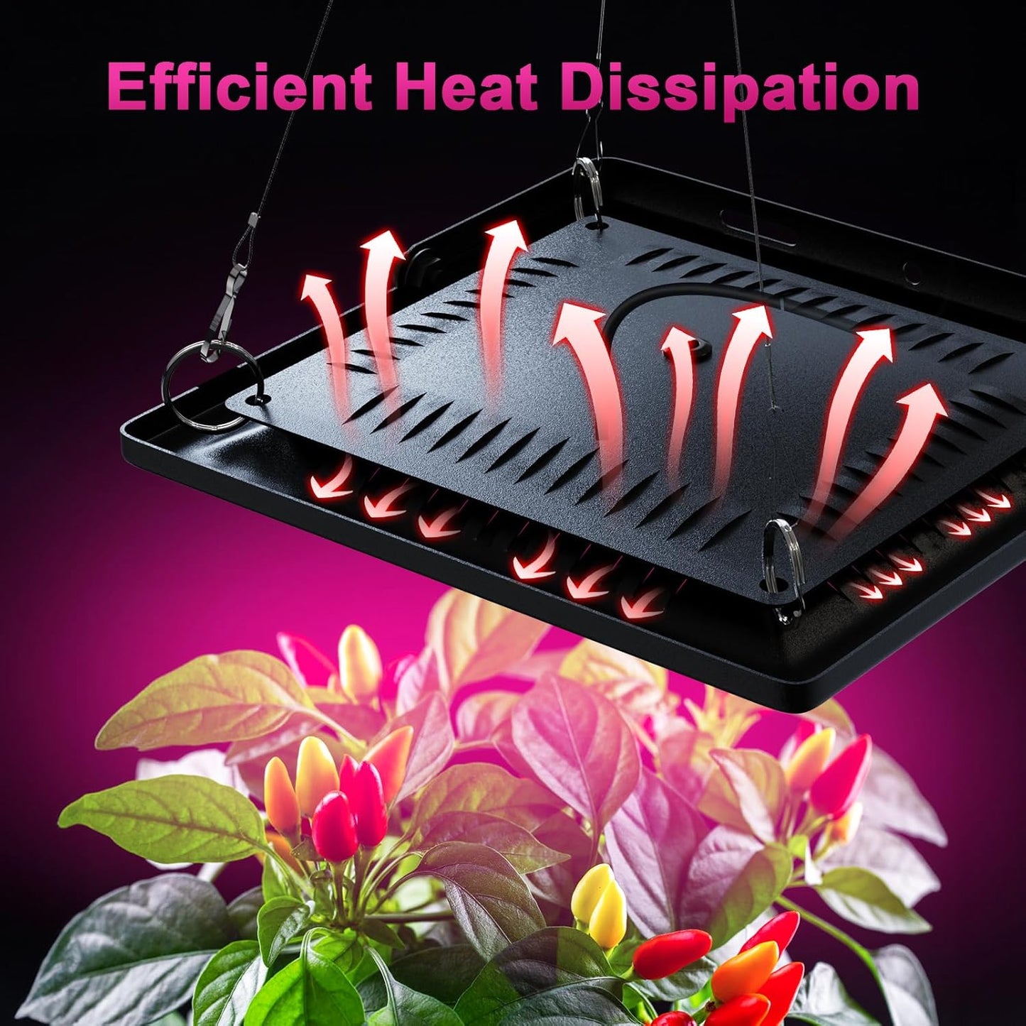 Waterproof Plant Light, 150W Outdoor Grow Lights, Full Spectrum LED Grow Light, Height Adjustable, Silent, Heat Dissipation, for Indoor Outdoor Plant Seedling Growing Blooming Fruiting