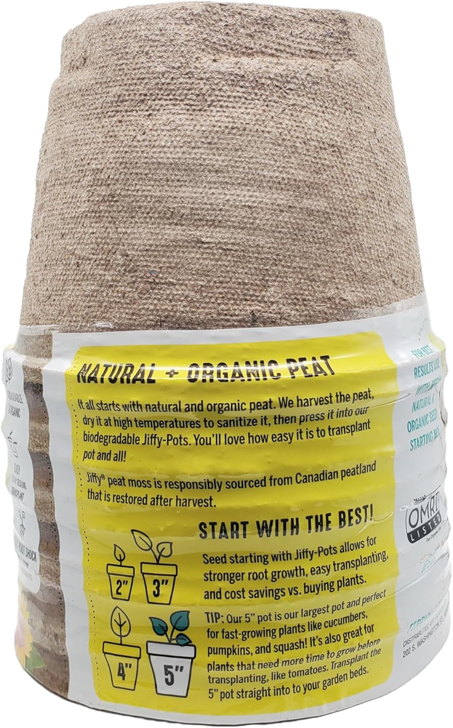 Jiffy Organic Seed Starting 5" Biodegradable Peat Pots (24 Pots)