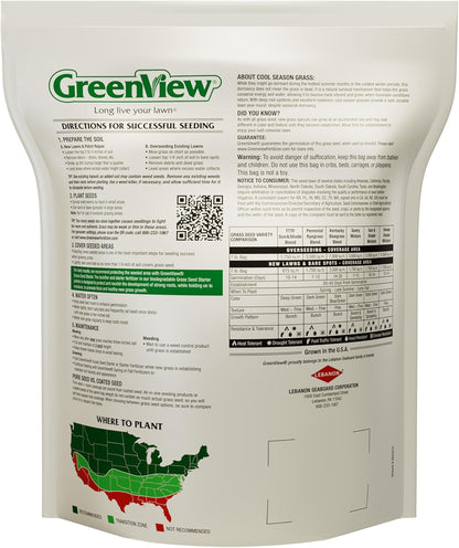 GreenView Pure Grass Seed Perennial Ryegrass Blend, 7 lb. Bag – Covers up to 3,500 sq. ft.