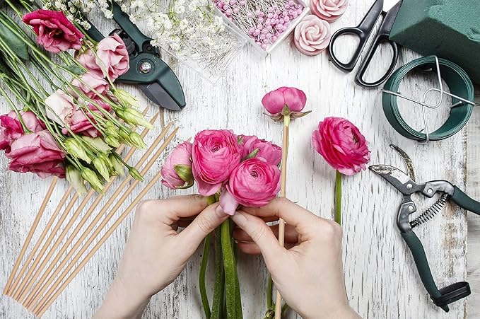 Bamboo Plant Stakes,HAINANSTRY Wood Plant Supports,Natural Bamboo Sticks for Plants/Floral/Potted Plant,Wooden Sign Posting Garden Sticks - 16 Inches 25 Pack