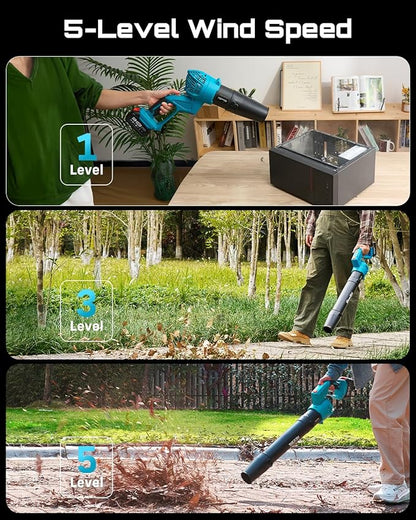 SEESII Electric String Trimmer and Leaf Blower Combo Kit, 3 in 1 Cordless Weed Wacker Grass Eater with 1.3"/2.1" Height, Battery 12" Lawn Mower & Rotary Handheld Blower with 5-Speed for Yard Lawn