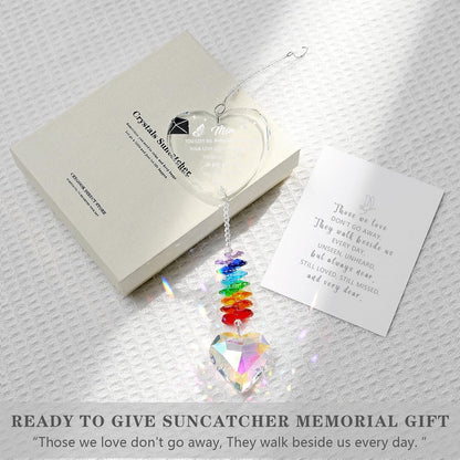 Sympathy Gifts for Loss of Mom, K9 Crystal Suncatcher Memorial Gifts for Loss of Mother, Condolence Bereavement Remembrance Gifts in Memory of Mom