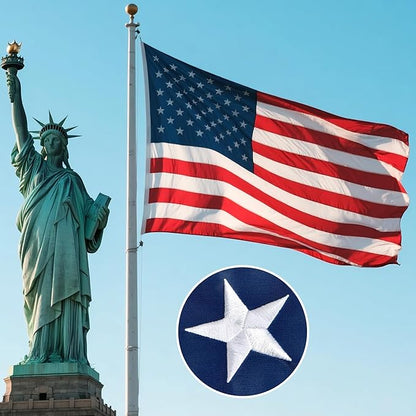 American Flags for Outside 5x8, US Flag Outdoor Heavy Duty, Embroidered Stars/Sewn Stripes/UV Protection/Brass Grommets, USA Flags