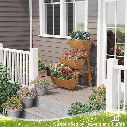 Small Raised Garden Bed, 3 Tier Vertical Garden Planter for Indoor & Outdoor, Raised Planter Box with Legs