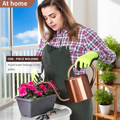 Watering Can, Stainless Steel Watering Can for Indoor & Outdoor Plants, 1L/35oz Long Spout Water Can with Handle, Rust-Proof Plant Watering Pot for House Plants, Garden Flowers