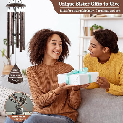 Sister Gifts, 32" Bronze Wind Chimes Sister Gifts for Women, Gifts for Sister, Sisters Gifts from Sister, Gifts for Sister in Law, Best Sister Ever Gifts