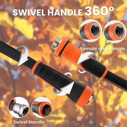 Giraffe Tools Garden Leader Hose 5ft x 5/8", Short Water Hose Heavy Duty, Flexible, Lightweight Hybrid Hose with Swivel Handle, Double Female Fittings, Burst 600 PSI