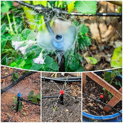 32 Pack New Easy-Connect Drip Emitters Sprays for 1/4" Drip Irrigation Tubing (16 Pcs Quick-Connect Emitters Vortex+16 Pcs Quick-Connect Emitters Stream)