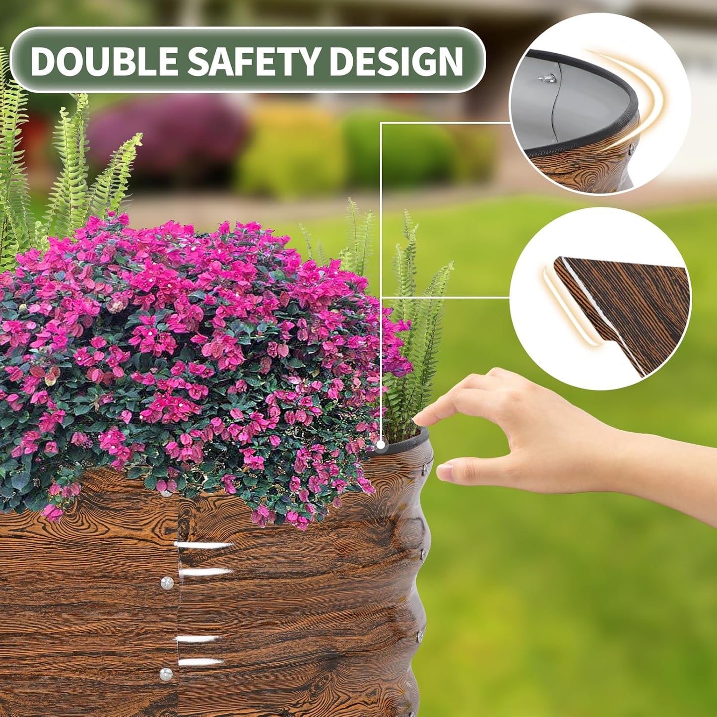 1MORE Galvanized Raised Garden Bed- Planter Garden Boxes Outdoor, Raised Beds for Gardening, 4x2x1ft Metal Garden Bed Kit for Vegetables Flower, Planter Raised Beds with Tools.Grain-2pack