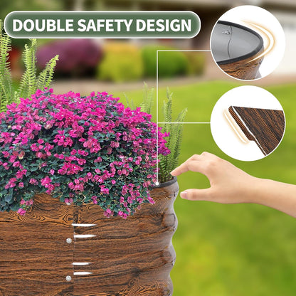 1MORE Galvanized Raised Garden Bed- Planter Garden Boxes Outdoor, Raised Beds for Gardening, 4x2x1ft Metal Garden Bed Kit for Vegetables Flower, Planter Raised Beds with Tools.Grain-2pack