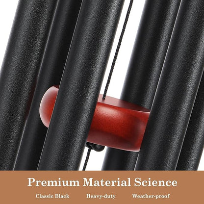 Classic Black Wind Chimes for Outside Soothing Melodic Wind Chime 37" to Create a Zen Atmosphere. Sympathy/Memorial Gift, Indoor Outdoor Garden Patio Decoration