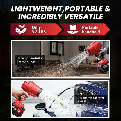 Electric Leaf Blower Cordless with 2*4500mAh Batteries and Charger,1,500,000RPM High-Speed Brushless Motor, 685CFM Battery Powered Handheld Leaf Blower,Lightweight Turbo Blower for Yard, Patio,Garage