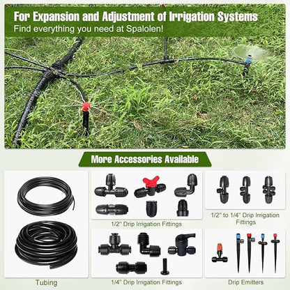 20PCS Push-to-Fit Drip Irrigation Micro Spray Emitters for 1/4 inch Irrigation Tubing, Three-Way Adjustable Atomizing Nozzle, Irrigation Dripper Sprinklers for Garden Greenhouse Agricultural