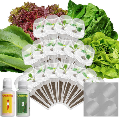 LYKOCLEAN Red Romaine Lettuce Seed Pods for AeroGarden, Ahopegarden, iDOO Hydroponics Growing System Indoor, 400+ Seeds(18-Pods)