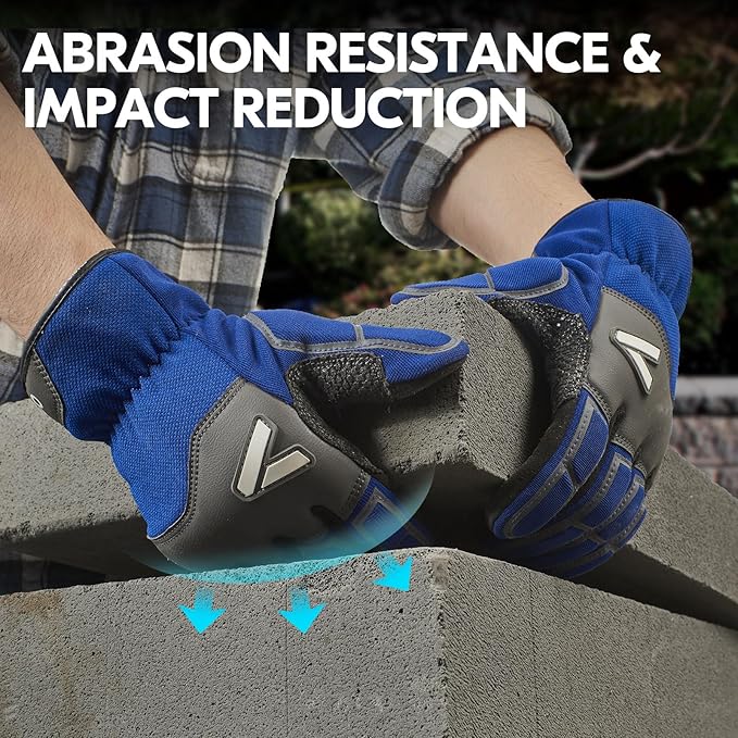 Vgo... Work Gloves for Men,Leather Safety Work Gloves,Scratch protection,Thornproof,Touchscreen(CA7777/CA7780/GA7776/PA7775)