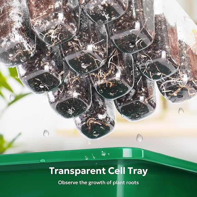 MIXC 10 Packs Seed Starter Tray Seed Starter Kit with Humidity Dome (120 Cells Total Tray) Seed Starting Trays Plant Starter Kit and Base Mini Greenhouse Germination Kit for Seeds Growing Starting