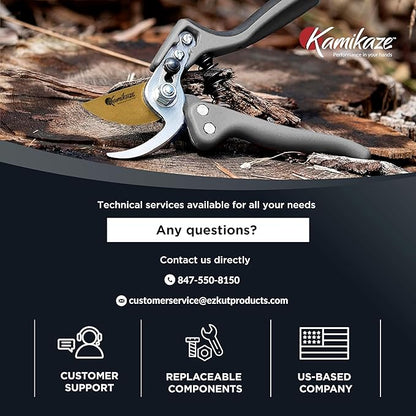 EZ Kut Kamikaze Force Bypass Pruning Shears Heavy Duty - Best Pruners for Gardening and Gifts for Women and Men - Gardening Hand Tools with a since 1988
