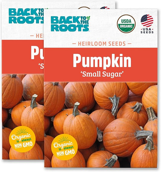 Back to The Roots 100% Organic Heirloom Seeds - New England Pie Pumpkin Value Pack (5g Total)