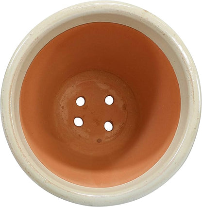 Sunnydaze Large Ceramic Plant Pot - Round Outdoor Glazed Ceramic Planter Pot with Drainage - Studio - Gray - 18.5"