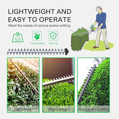 VIVOSUN 20" Cordless Hedge Trimmer, 20V Electric Bush Trimmer, 1400 RPM Shrub Trimmer, Dual-Action Laser Blade, 3/5" Cutting Capacity, Lightweight & Compact, 2Pcs Batteries and Fast Charger Included