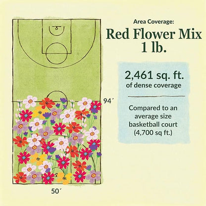 Ferry-Morse Red Mix Bulk Flower Seeds, 1lb