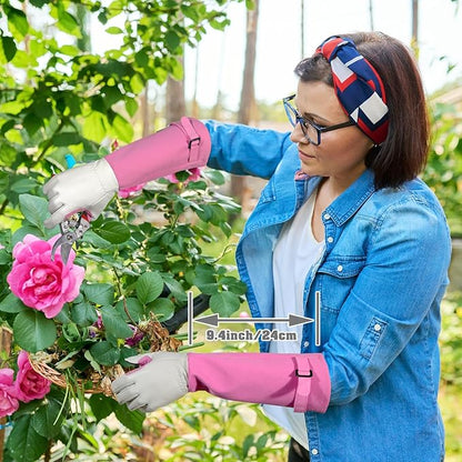 Long-Gardening-Gloves for Women/Men - Thorn Proof Rose Pruning Gloves Heavy Duty Gauntlet-S