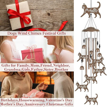 Outdoor Cats Wind Chimes Decor, Portable Mobile Wind Catcher, Sympathy Wind Bells, Memorial Gifts for Mom, Housewarming, Blessing WindChimes(Outside/Indoor/Home/Room/Porch/Yard/Tree/Garden Decorate)