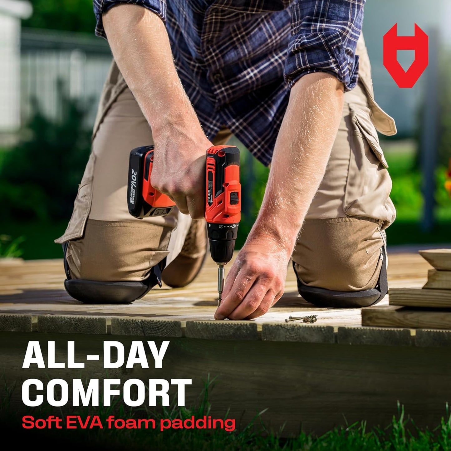 NoCry Gardening Knee Pads for Women and Men – Waterproof Foam Padding in a Lightweight Yet Durable Design; Easy to Wear with Adjustable Elastic Hook-and-Loop Straps – Ideal for the Garden and Yard Work