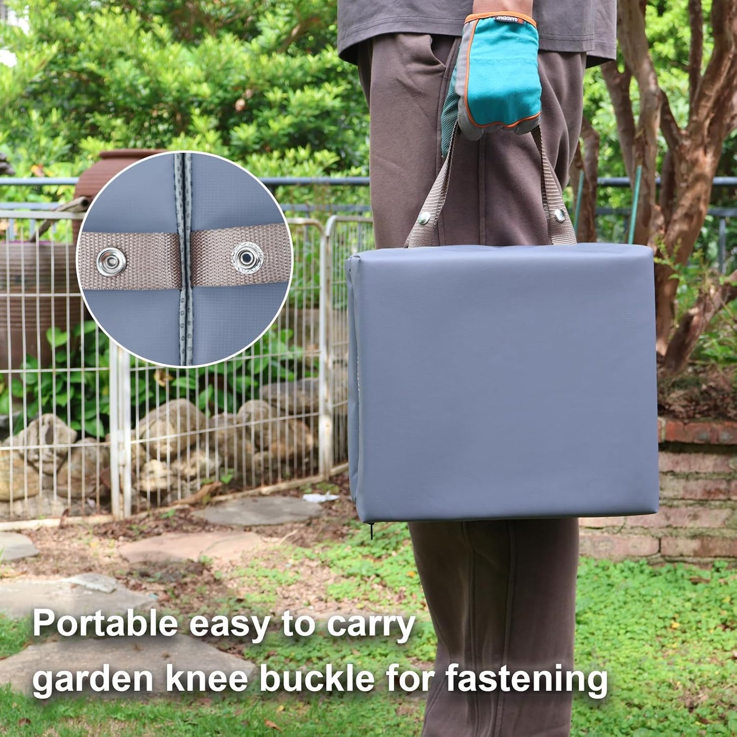 Extra Thick Soft Kneeling Pad for Men and Women, Waterproof Gardening Pads with Memory Foam, Yoga or Exercise Cleaning Knee Cushion, Collapsible Kneeling Mat Non-Slip Bottom, Garden Gifts Light Grey