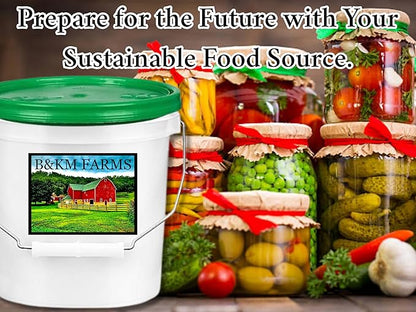 Survival Seed Vault: 50 Varieties, 50,000+ Non-GMO Heirloom Seeds - 5+ Year Supply in Secure Bucket + Growing Guide by B&KM Farms (1)