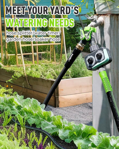 RAINPOINT Sprinkler Timer, 2 Dial Garden Hose Water Timer Automatic Programmable, Weatherproof for Lawn, Plants & Drip Irrigation