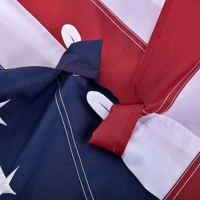 American Flag Pole Sleeve (No Grommets)-American Flags for Outside 3x5 FT, Embroidered Stars, Sewn Stripes, UV Protected, American Flag Banner