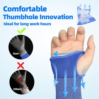 Schwer 2 Pairs AIR-SKIN ANSI A6 Cut Resistant Arm Sleeves for Men & Women High Risk Work, Non-PFAS Arm Protectors for Thin Skin and Bruising, UPF50+ UV Protection Cooling Gardening Sleeves for Farming