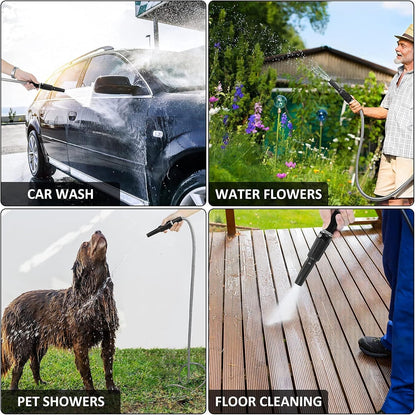 OnBrand Metal Garden Hoses for Yard 100ft, Lightweight Stainless Steel Garden Water Hose with Adjustable Nozzle, Flexible Garden Hose with Storage Strap for Outdoor Lawn Yard, No Kinks and Tangles