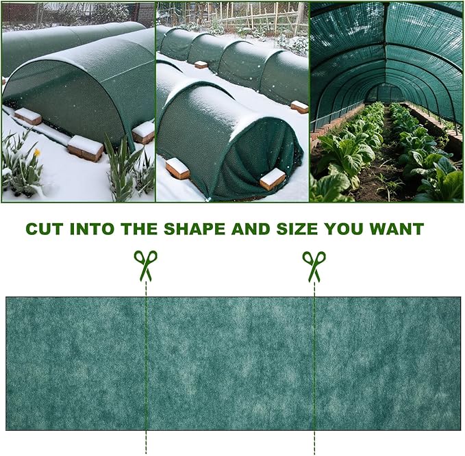 Plant Covers Freeze Protection 9.8 x 49.2 FT 1.2oz/yd² Frost Cloth Blankets for Outdoor Plants in Winter, Floating Row Cover for Vegetable Garden